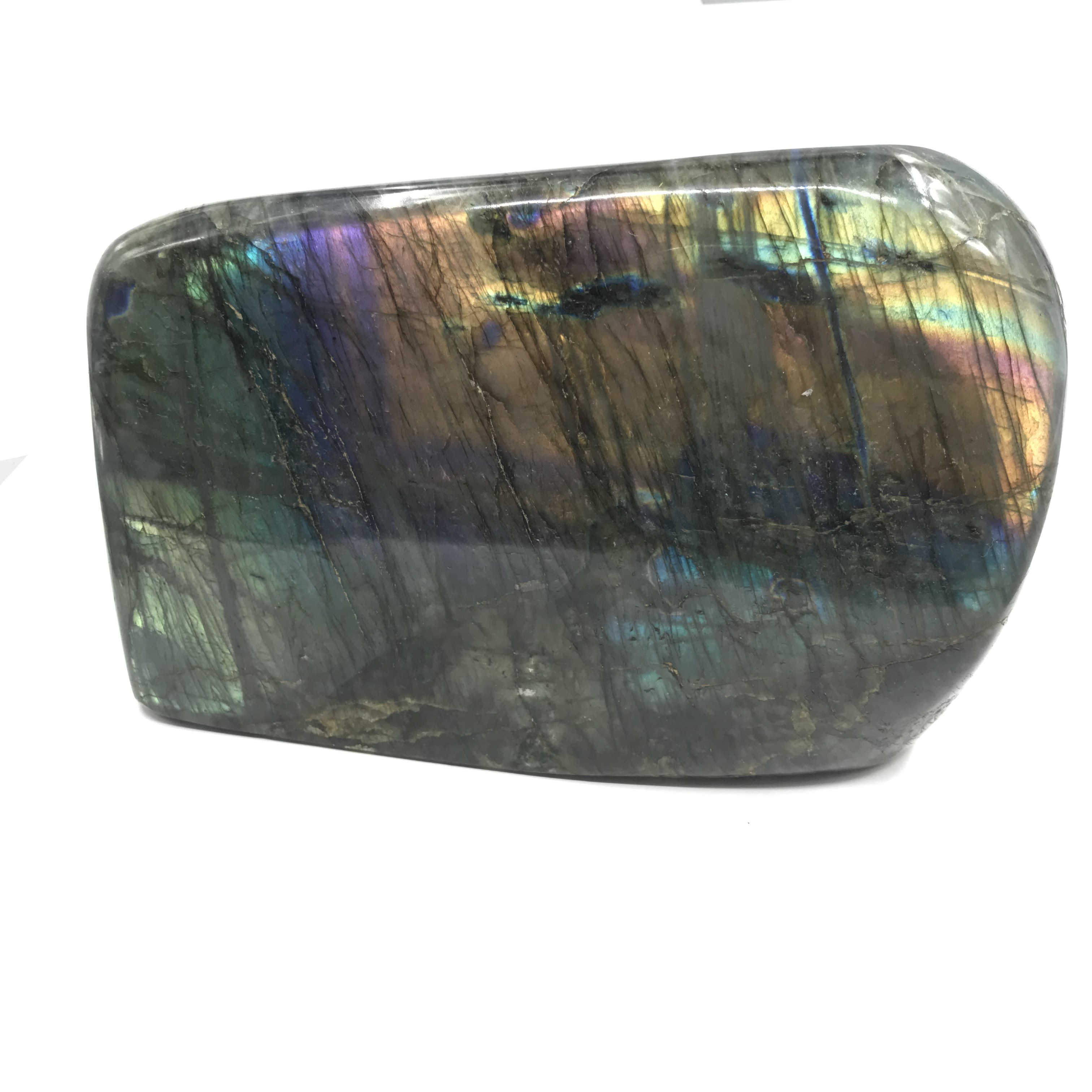 Wholesale purple flash natural rock labradorite polished Irregular shape stones free form for decoration