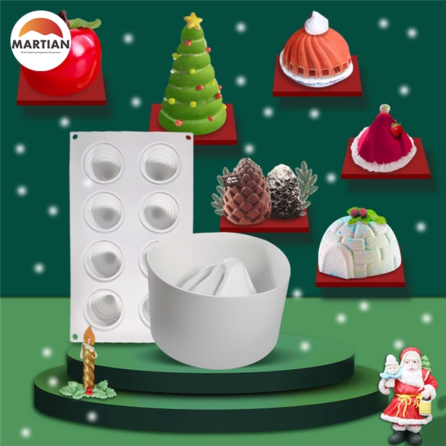 Silicone Resin Molds Hat Apple Cake Mold DIY Natale Christmas Silicon Tree Candle Candel Soap Mould Chocolate Fondant Mouldings