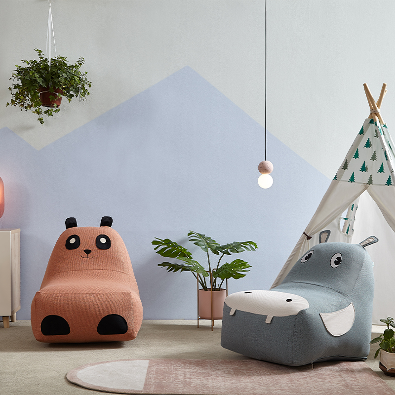 71025 Quanu cute children animal bean bag chair pands hippo sofa cartoon