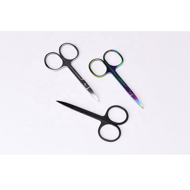 Professional Scissor Manicure For Nails Eyebrow Nose Eyelash Cuticle Scissors Curved Pedicure Makeup Tool