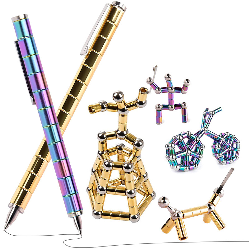 New Magnetic Pen Polar Sculpture Building Pen Fidget Gadgets Relieving Stress Boredom Office Creative Fun Gift