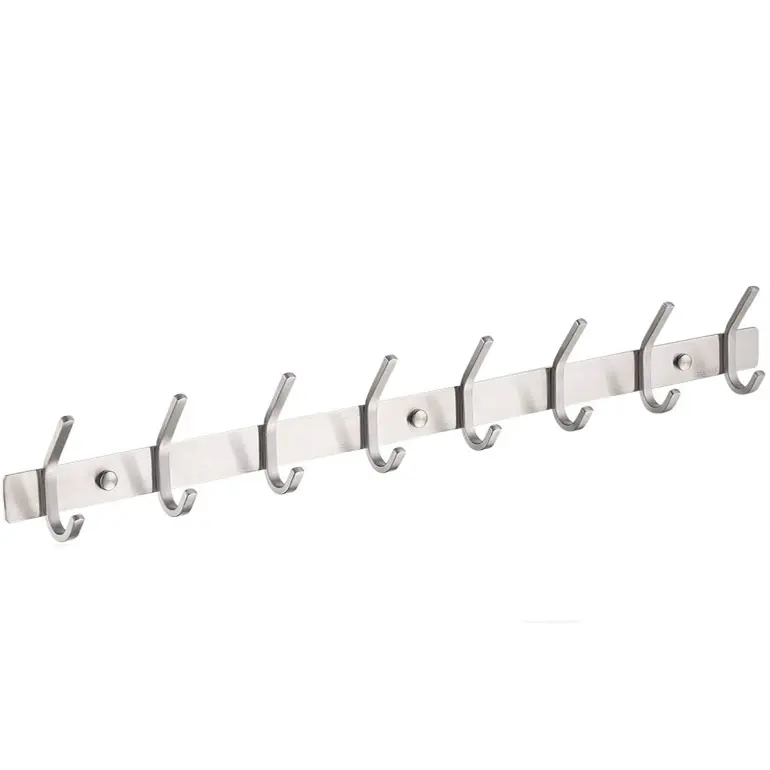 Rust-Free Bathrobe Coat Hook with 8 Robe Hooks Wall Mounted Screw in Door Hooks for Bedroom