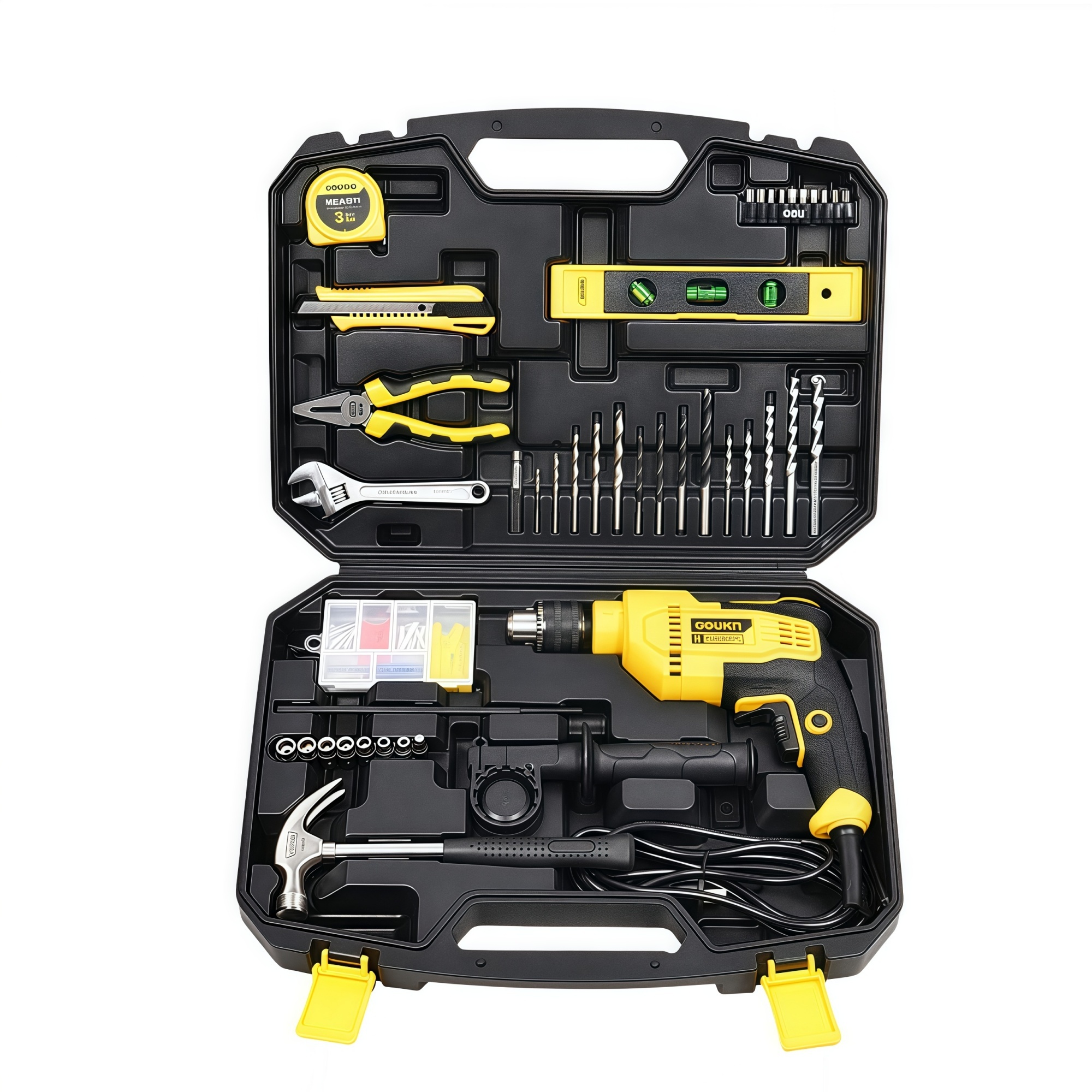Comprehensive 116-Piece Tool Set for Impact Drill Vehicle Tools Home Use Hand-Power Source with Angle Grinder and Tool Box