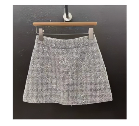 Xiaoxiangfeng Women's Casual Knitted Sequined Woolen Skirt With Thick Safety Sparkling Loving Style Skirt