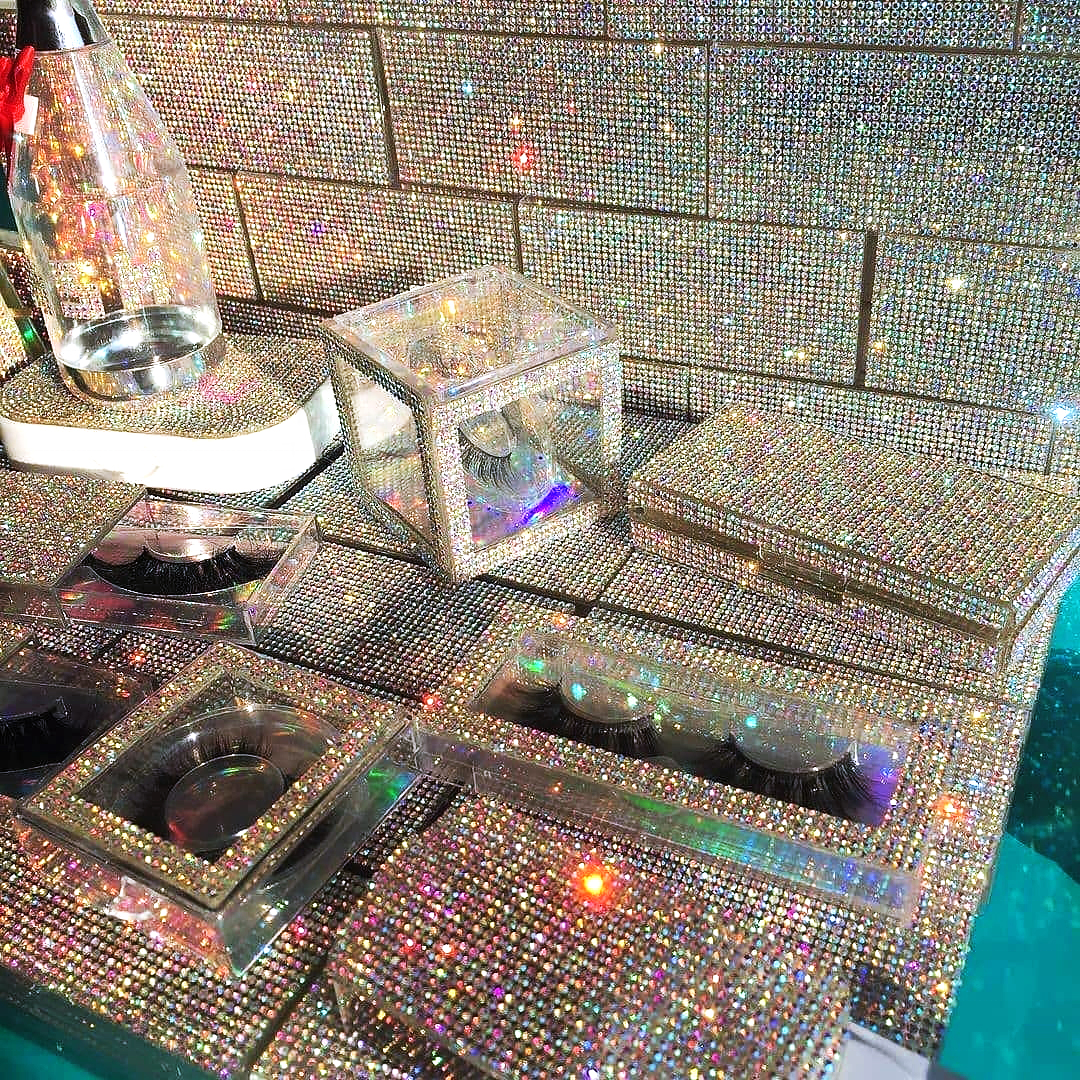 Оптовая цена 2021 Новое поступление bling ресниц коробка с бриллиантами, ненатуральные искусственные коробка изготовленный на заказ lashbox упаковка bling