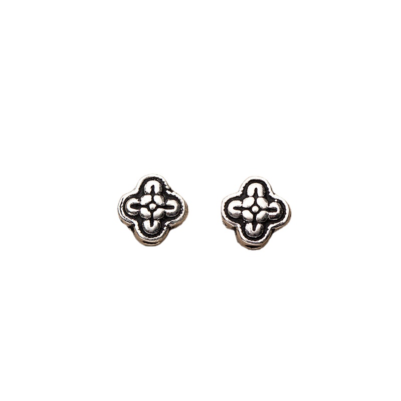 Hobbyworker Ins Hot Selling S925 Silver Square Double Sided Cross Spacer Beads for Bracelet Making Accessories B0122