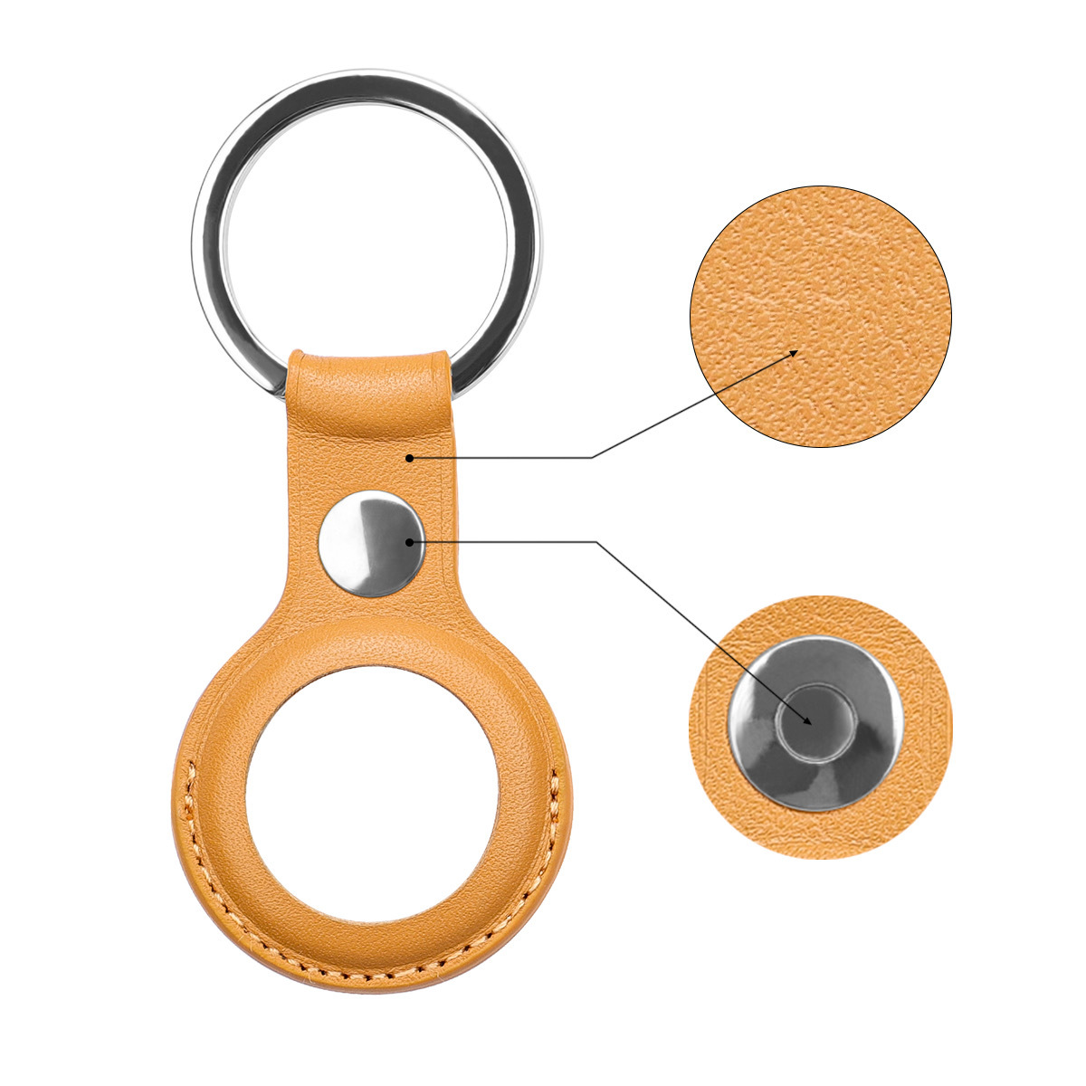 Wholesale Direct Anti-Lost AirTag Case PU leather Keyring Airtag Case for apple airtag case In Stock