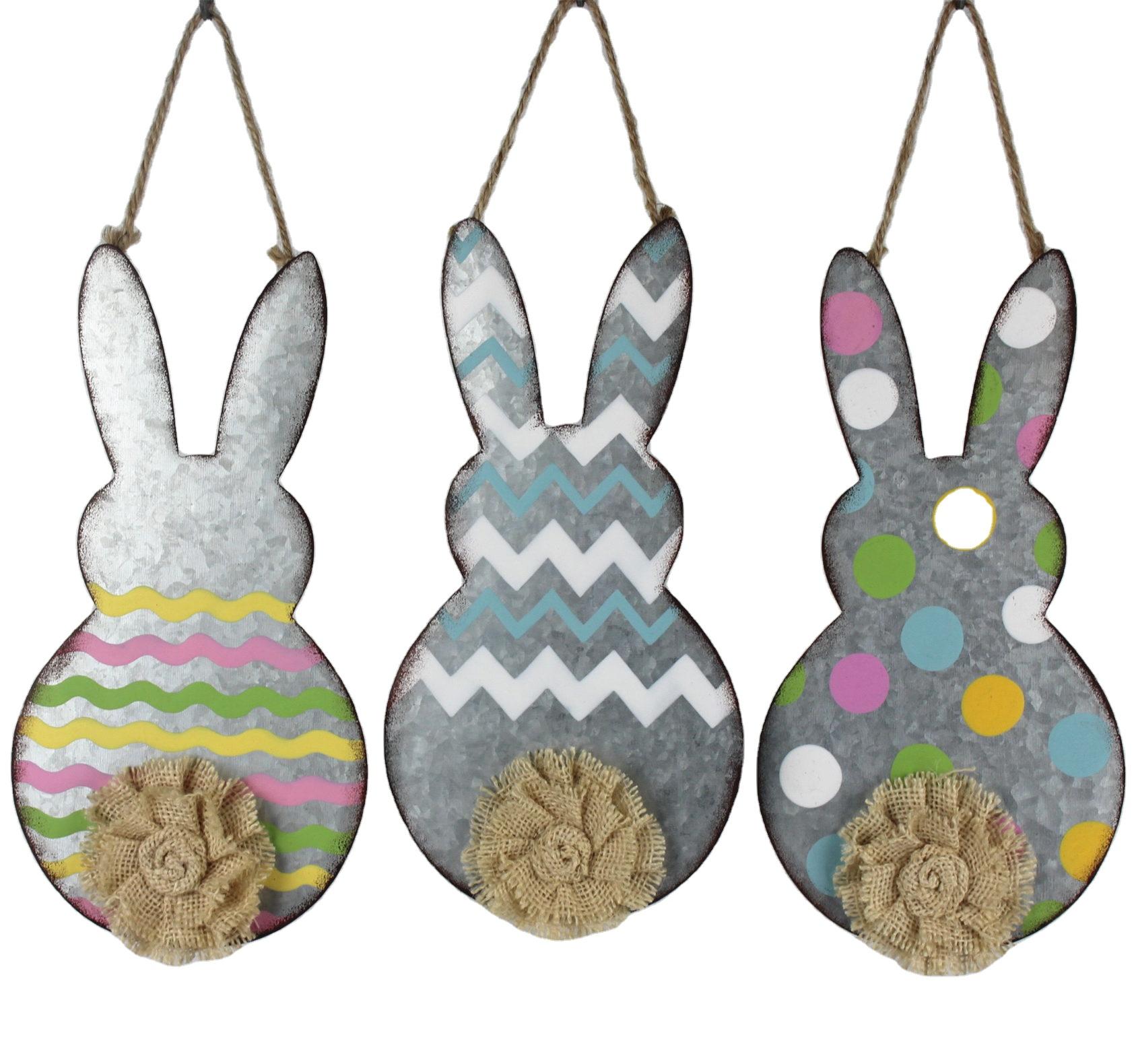 Metal rabbit funny bunny wall hanging decoration for easter home decor item 102406