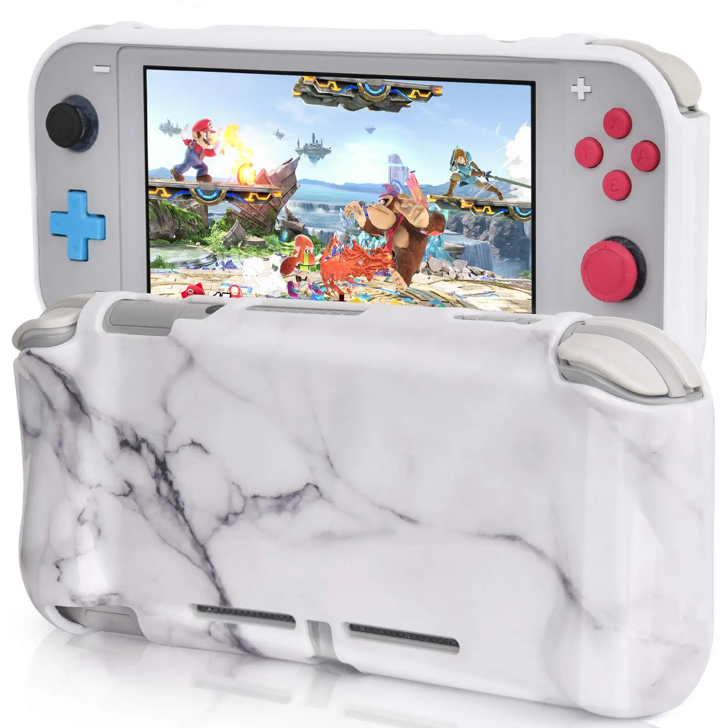 Белый Мраморный защитный чехол из ТПУ для Nintendo Switch