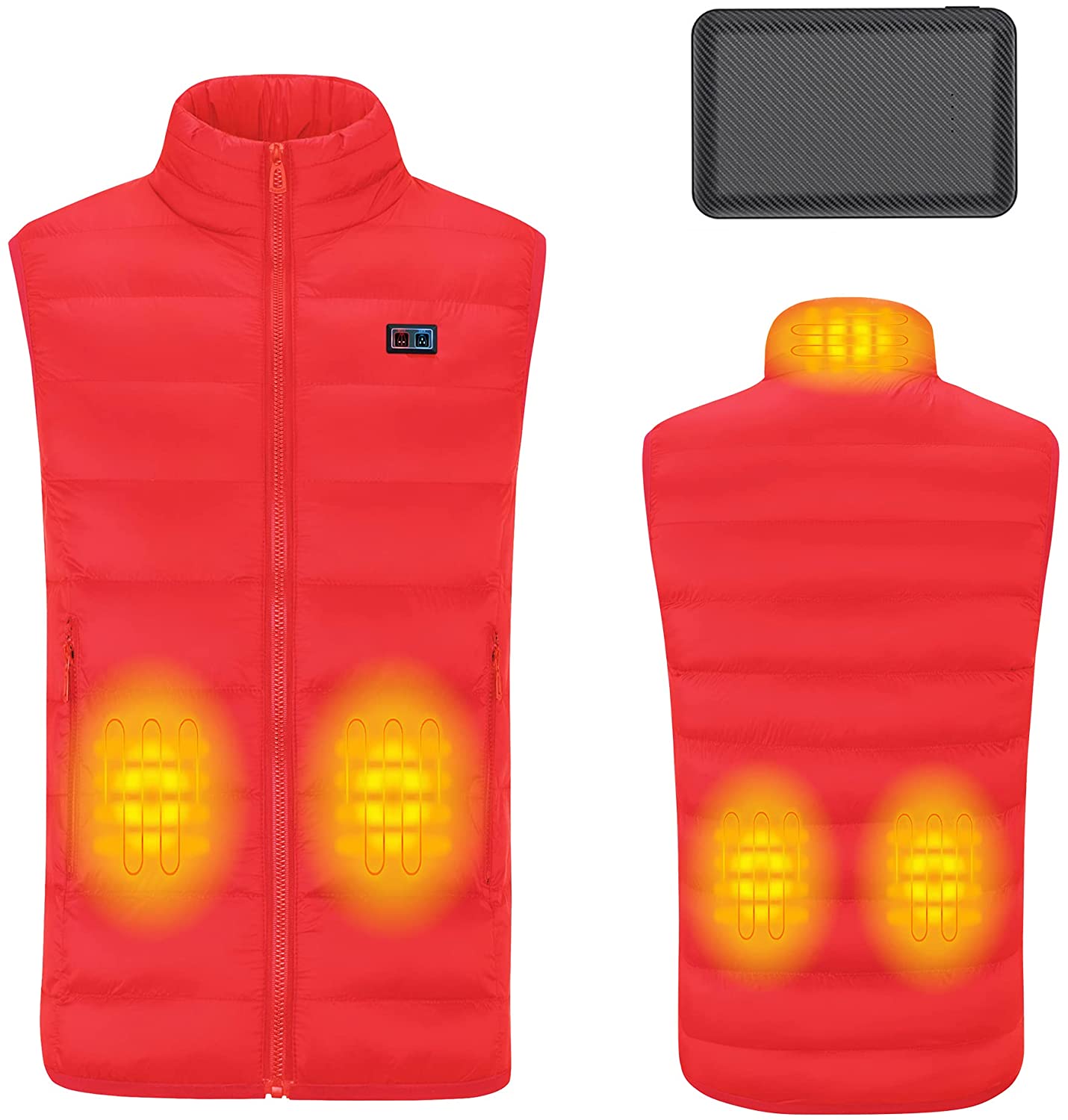 Dual Switch10000mAh Battery Heated Vest USB Rechargeable Heated Waistcoat Winter Warm Eco-friendly Cotton Electric Heating Gilet