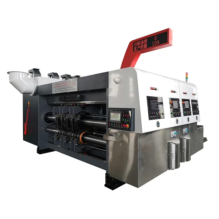 Vacuum transfer high speed two color 2 color flexo printing corrugated box printing machine price