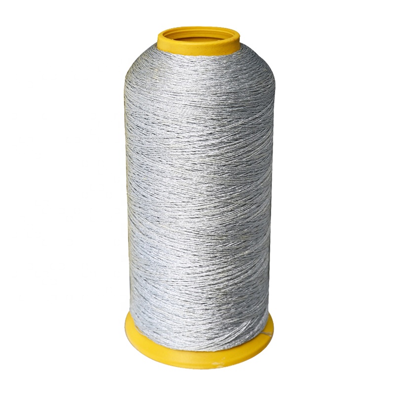 High Tenacity Soft Fine Textured Polyester Thread Silver Metallic Thread For Lady Dresses