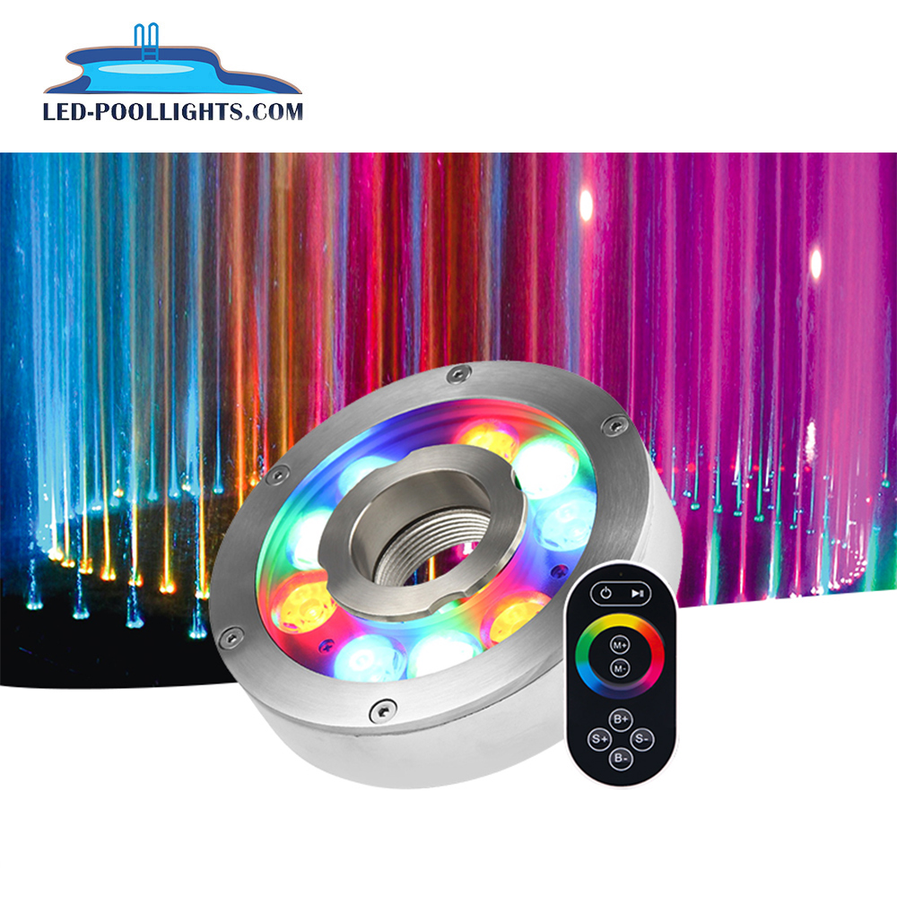 Huaxia 316 нержавеющая сталь IP68 кольцо DMX светодиод RGB 27 Вт фонтан сопло свет
