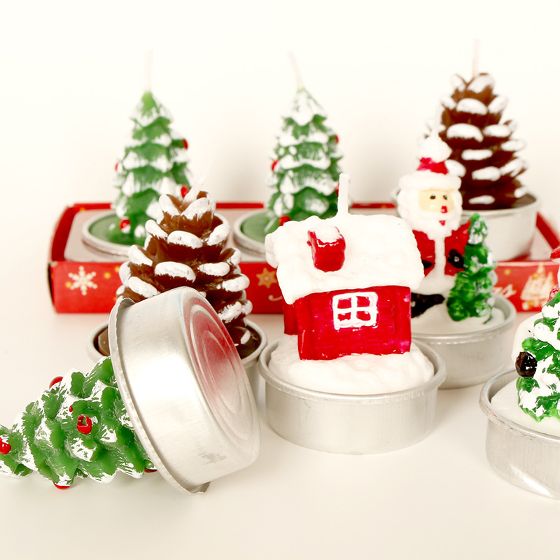 Christmas Candle 3pcs Santa Tree Snowman Carnival Romantic Birthday Candle Dinner Christmas Candle