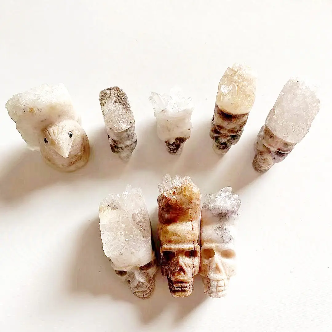Creative Donghai Crystal crafts Reiki clear quartz cluster carving crystal skulls crystal animal sculpture