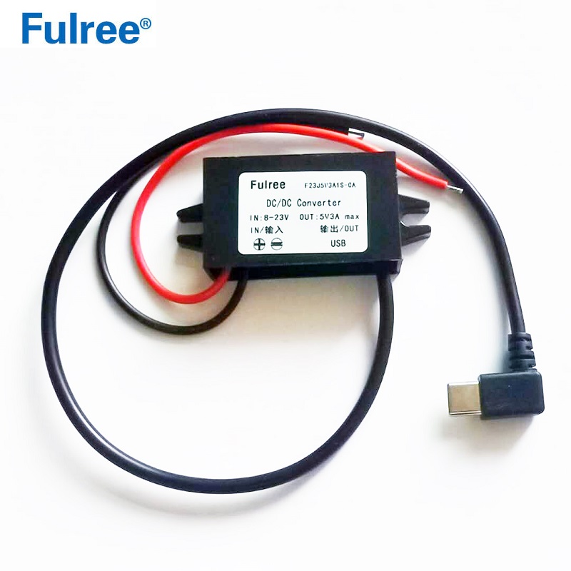 Кабель с разъемом USB типа C для автомобильного зарядного устройства USB, 12 В, 24 В до 5 В, 3A 15W DC понижающий преобразователь Бак USB-C мобильного телефона iPad зарядки зарядного устройства