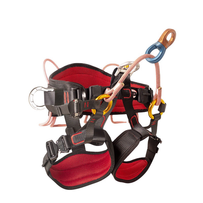 SRT sit harness for fall protection, tree climbing, arborist, rope access, rescue