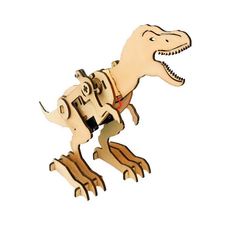 diy 3d jigsaw mechanical T-rex walking dinosaur wooden animal puzzles game assembly toys model kit