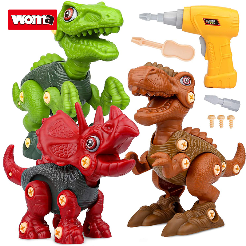 WOMA TOYS OEM ODM электрическая дрель для раннего образования Сделай Сам Разберите динозавр игрушка для детей в сборе динозавр игровой набор jouet