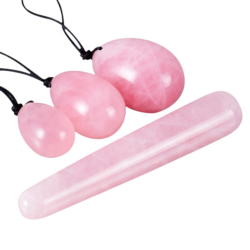Wholesale Natural Nephrite Jade Kegel Ball Rose Quartz Yoni Egg Set