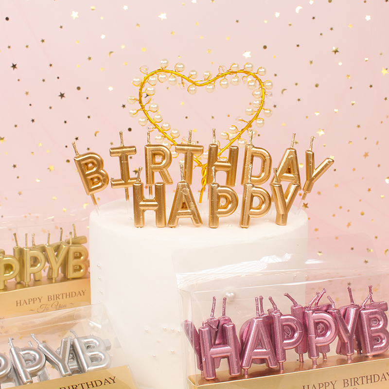 Happy Birthday Letter Cake Candles Birthday Party Festival Supplies Lovely Birthday Candles for Kitchen Baking Gift