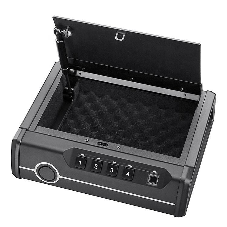 Safewell Gun Safe Box Quick Access Biometric Fingerprint Hand Gun Safe For 1 Gun.