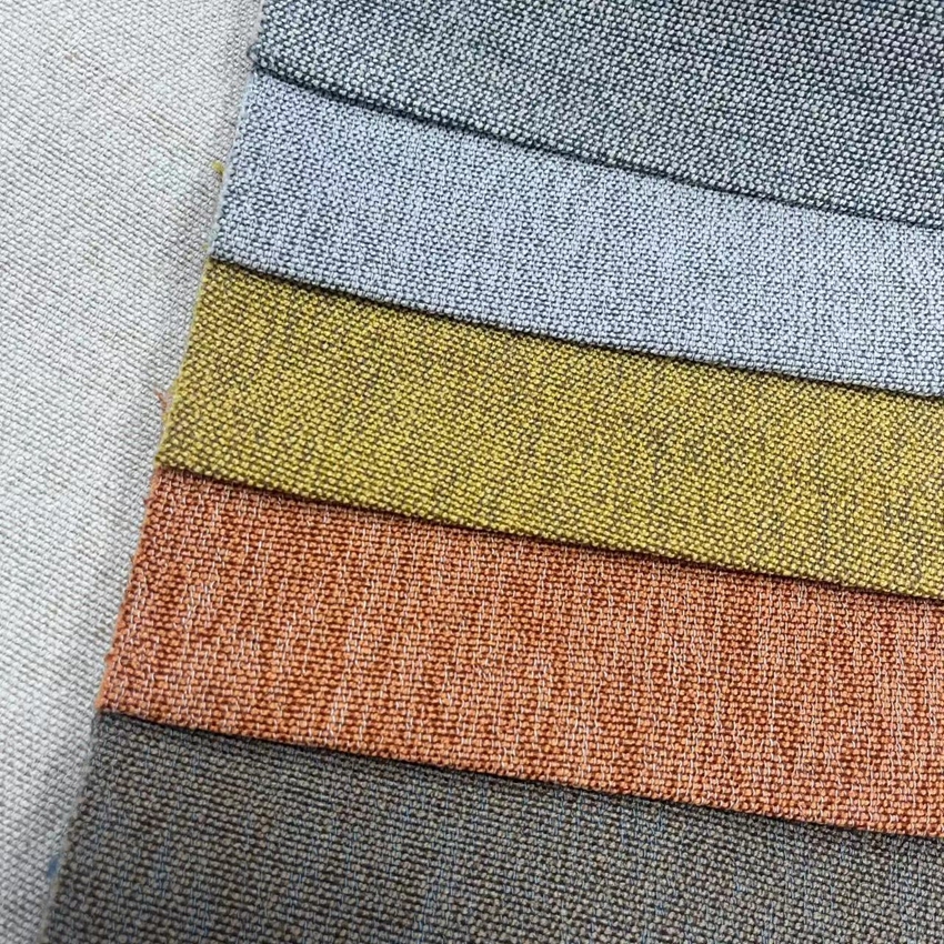 FREE SAMPLE Home Textile black out Linen sofa curtain Fabric waterproof 100% Polyester linen look sofa upholstery fabric