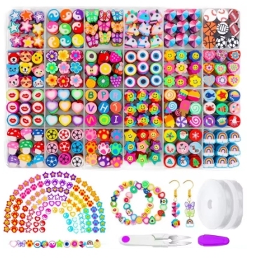 Mixed Fruit Smile Face Ceramic Clay & Porcelain Beads Kit for Jewelry Making-Bracelets & Necklaces