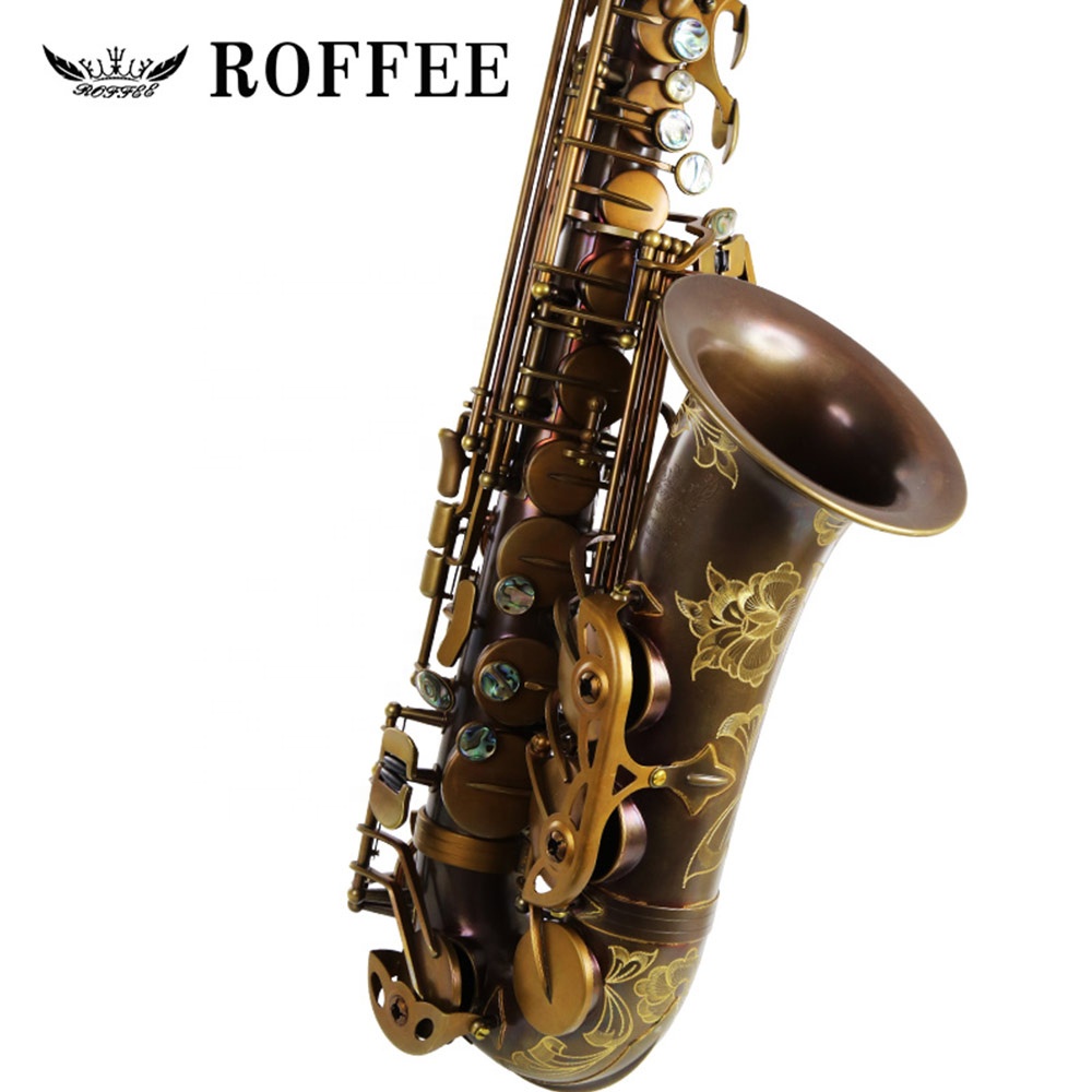 Оригинальный импортный профессиональный уровень ROFFEE M350 альт-Золотой медный Eb тоновый саксофон