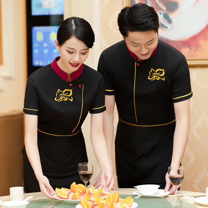 High quality fashion restaurant uniforms with logo customized service
