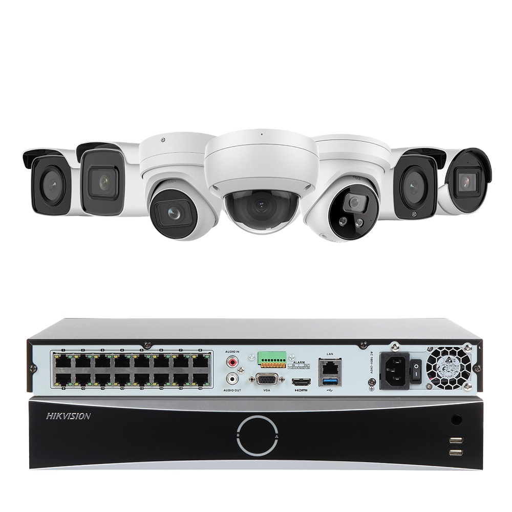 Oem Hikvison 4mp 5mp 8MP 4K Poe 4ch 8ch 16ch 32ch 16-канальный видеорегистратор NVR безопасности камера комплект POE IP Видео IP Видеонаблюдение системы