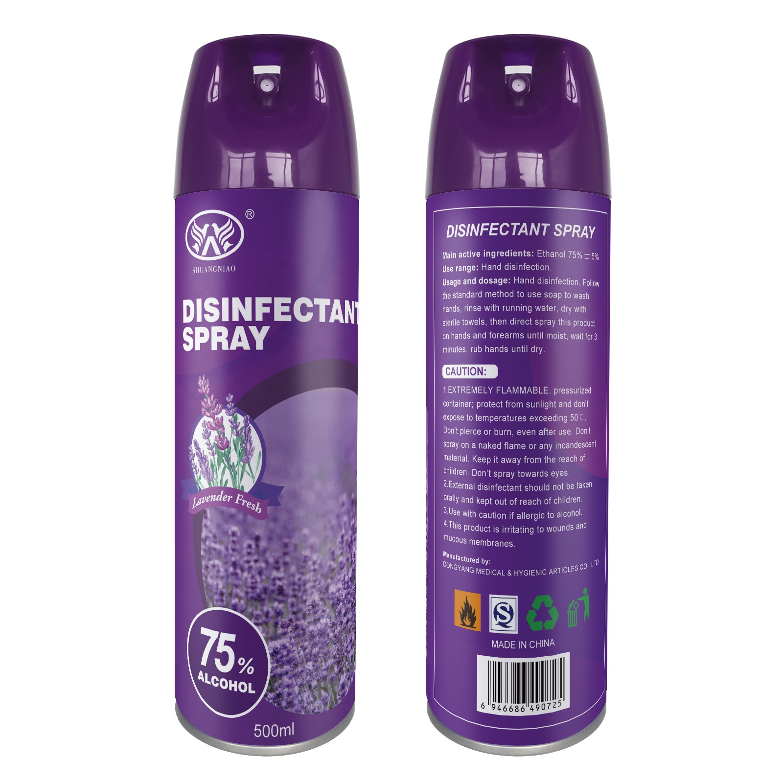 lavender 500ml Hand Sanitizer 75% alcohol sanitizering SPRAY