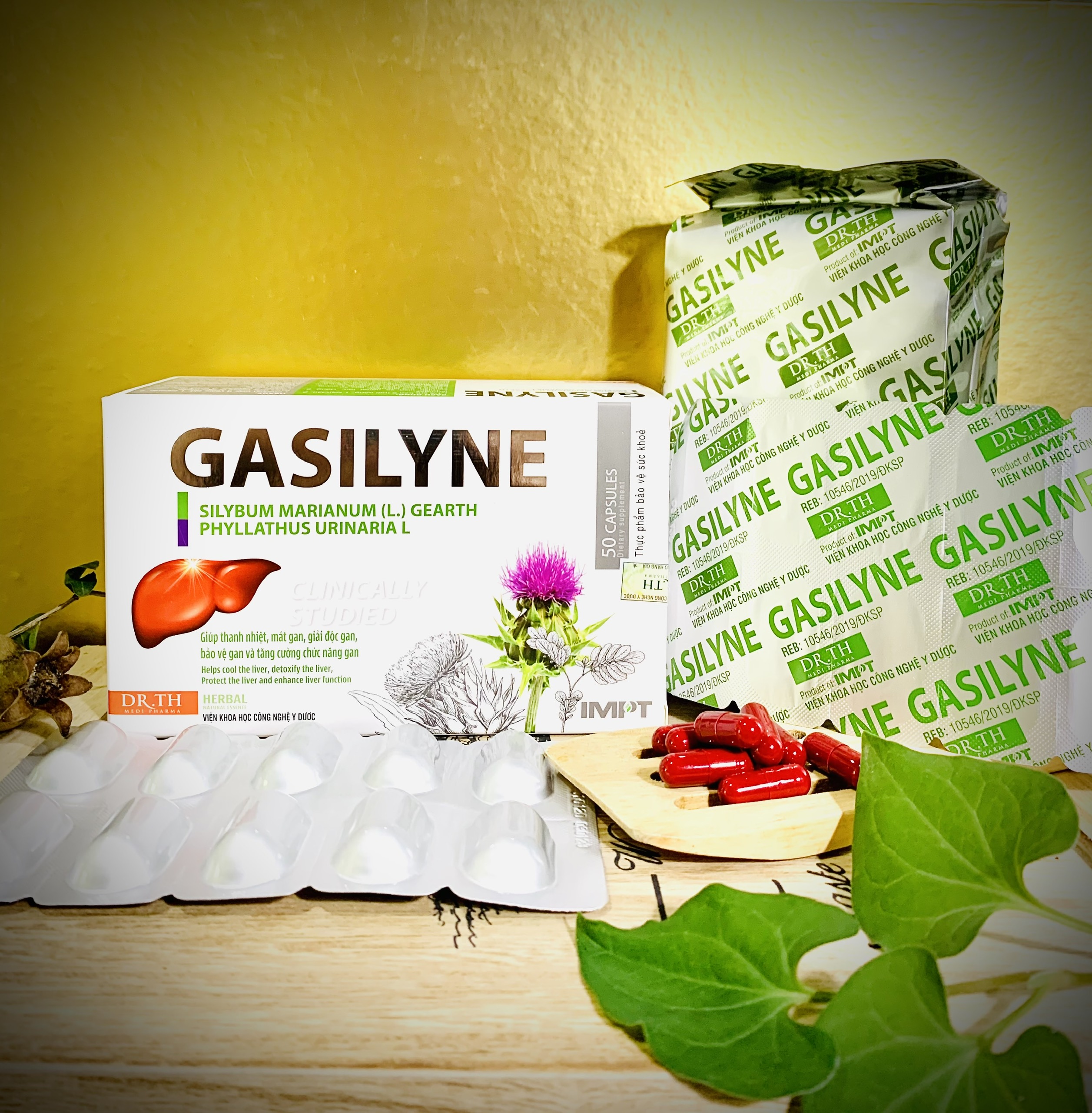Продукт для здоровья, питание желудка и печень, таблетки Gasilyne для мужчин и женщин из Вьетнама