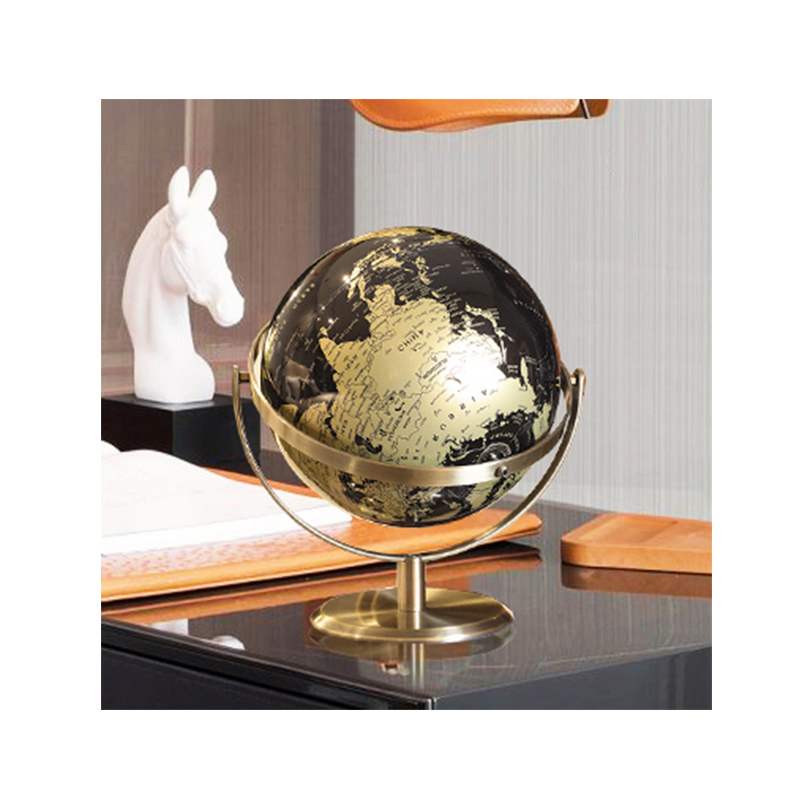 Large gold metal arc and base, desktop decoration, antique globe children's geographic world globe home decoration