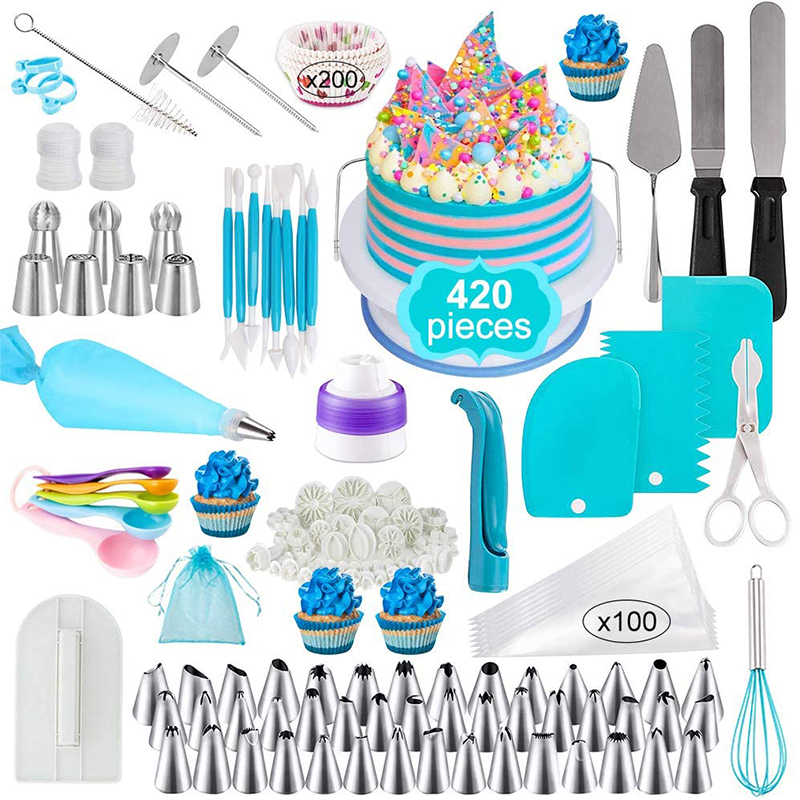 amazon top seller 420pcs decorating supplies set cake tools and accessories