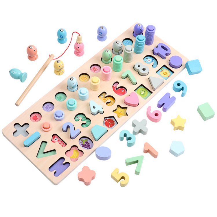 New design new three-in-one puzzle logarithmic board children's number puzzle early education toy