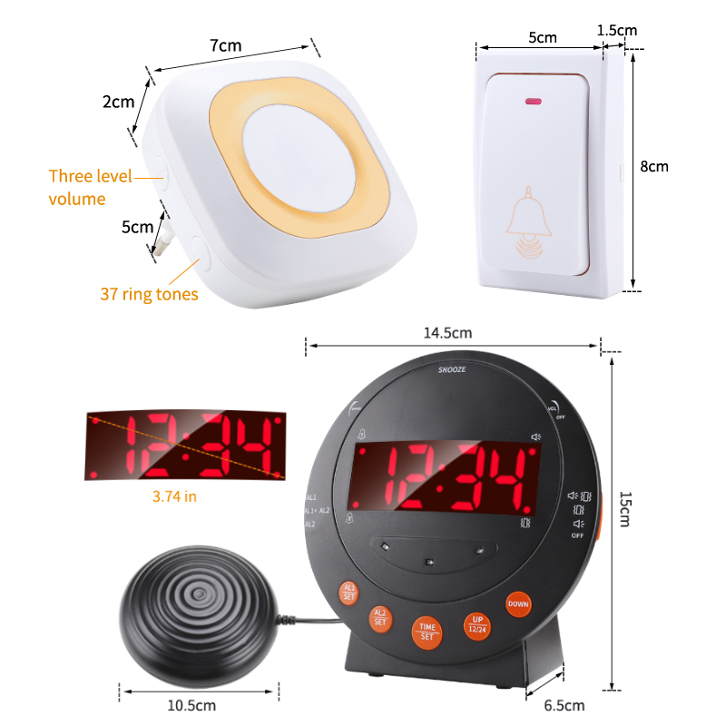 Alarm Clock Vibrating Loud Deaf Digital Clocklcd Plastic With Vibration Settings