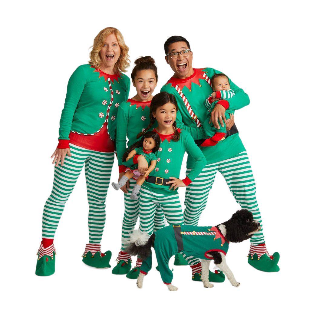Family Matching Outfits Christmas Pajamas Sets Adult Kids Cute Nightwear Sleepwear Cotton Christmas Pyjamas