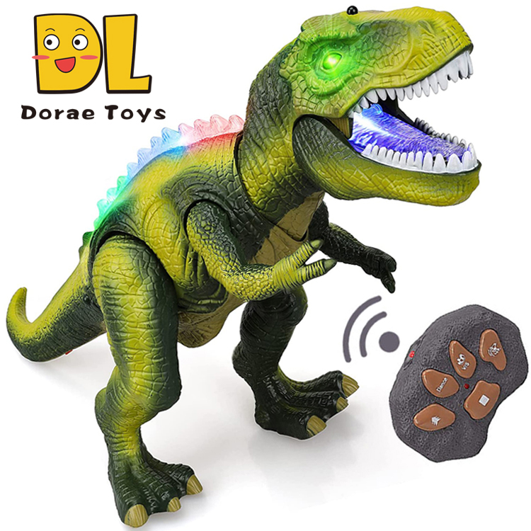 Amazon hot sale LED Light Up Remote Control Dinosaur Walking and Roaring Realistic T-Rex Dinosaur Toys with Glowing Eyes