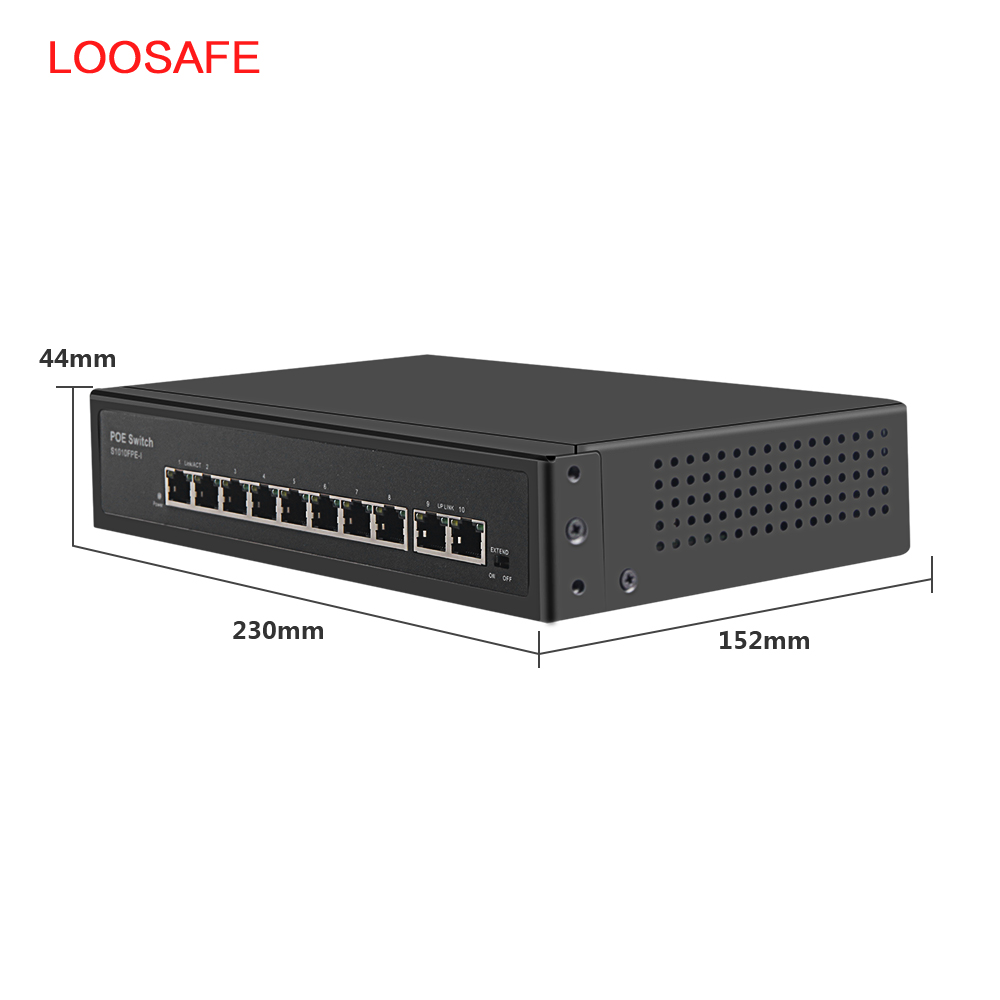 LOOSAFE 120W 8-портовый коммутатор питания через Ethernet 10/100 Мбит/с PoE коммутатор 48V питания Ethernet для IP камера сетевой коммутатор 8 портов