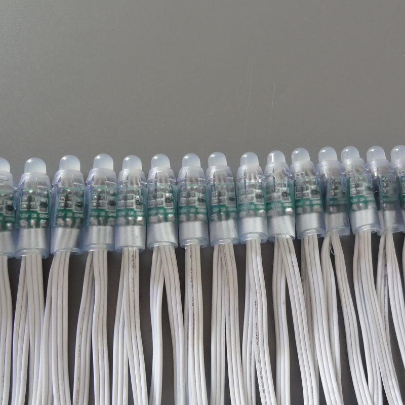 Круглый тип DC12V 18AWG WS2811 Светодиодный пиксельный узел, класс IP68, 50 шт. на веревку