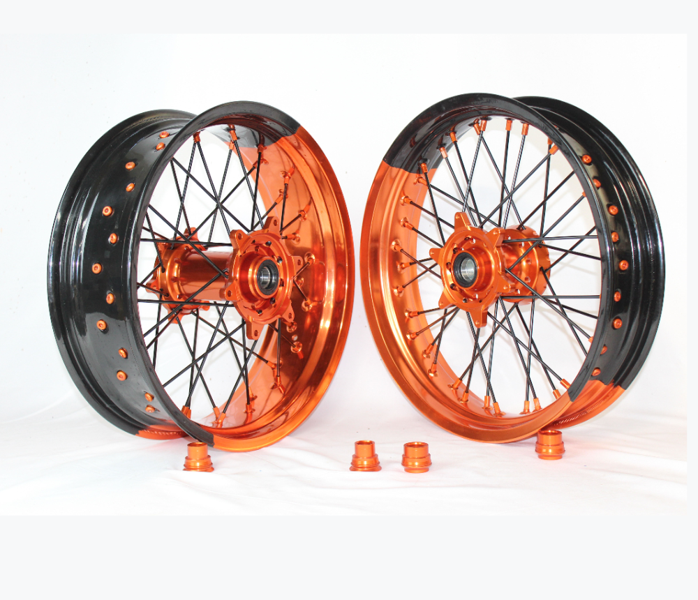 17 Inch Bicolor alloy Supermoto wheels for SXF 450