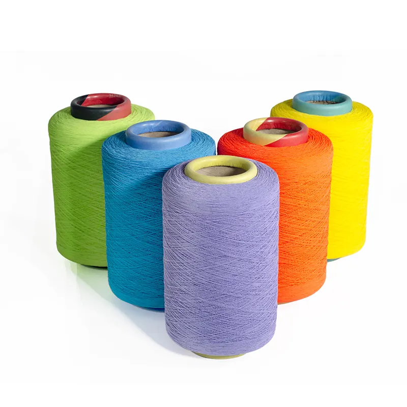 rubber covering elastic yarn core polyester covered yarn