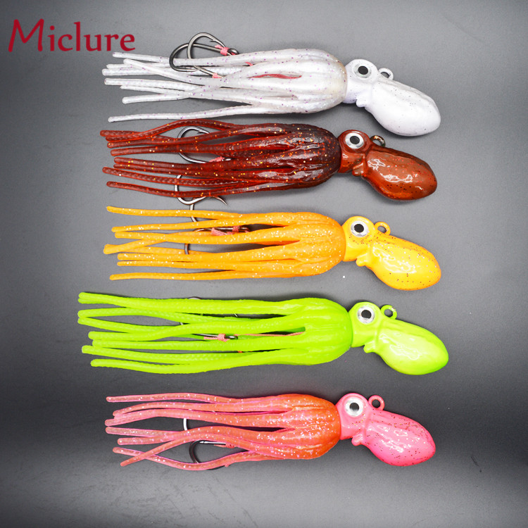 MICLURE-SL113-100/150/200/260/300g-приманка-осьминог, свинцовая головка sfot tail jig