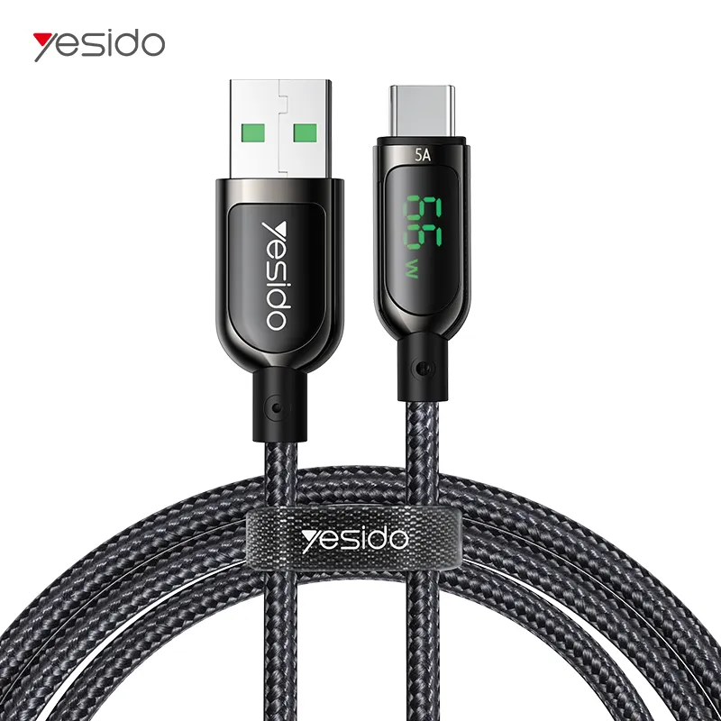 YESIDO 5A LED Digital Display Usb C Type-C To Lightning Charger Cable