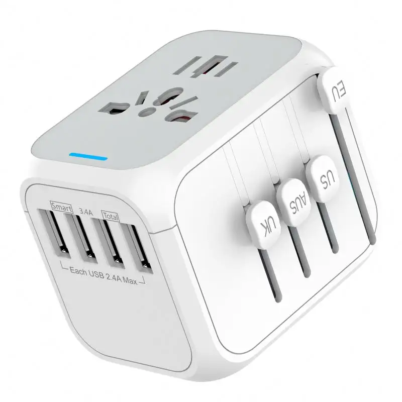 Best selling items multi-nation travel power adapter world universal travel adaptor with 4 usb charger