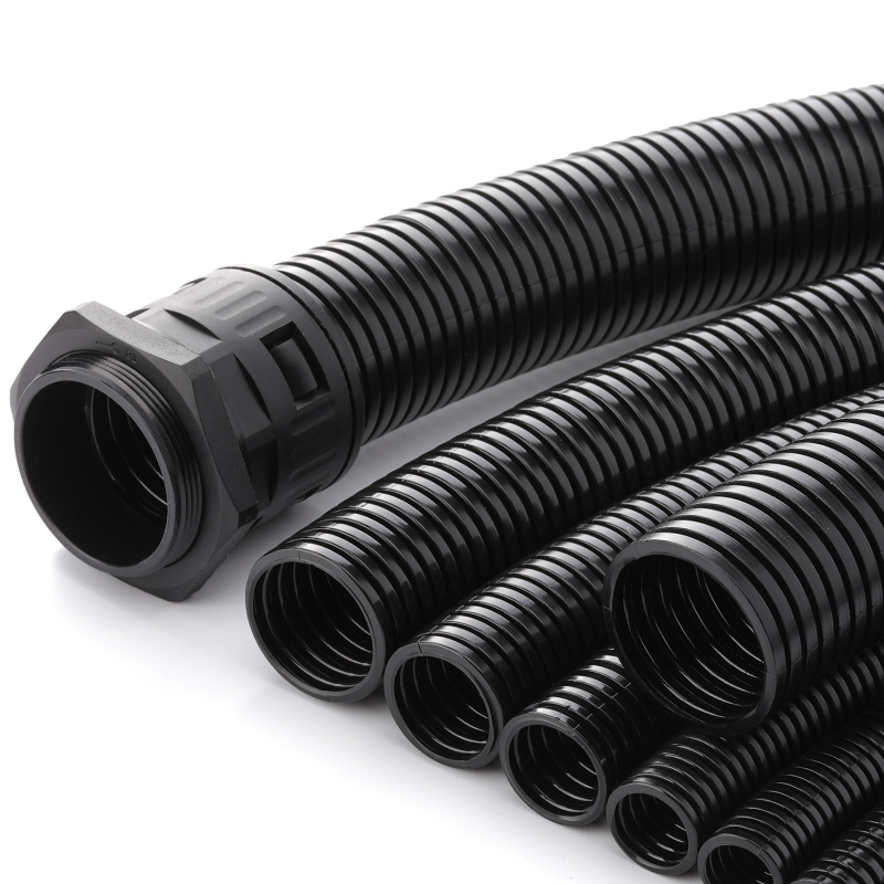 Wholesale plastic flexible hose PA Bellows Tube, Factory Price Natural nylon tube Corrugated Hose corrugation pipe