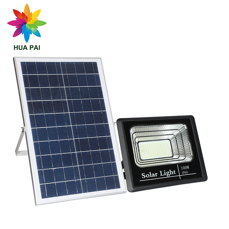 HUAPAI High power bridgelux ip65 waterproof 10w 25w 40w 60w 100w 200w 300w led solar flood light price list