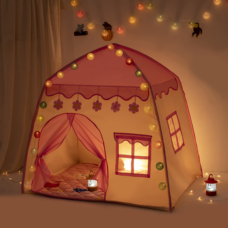 High Quality Kids Pink Castle Play Tent Pop Up House Toys Game Teepee Tent For Kids Indoor