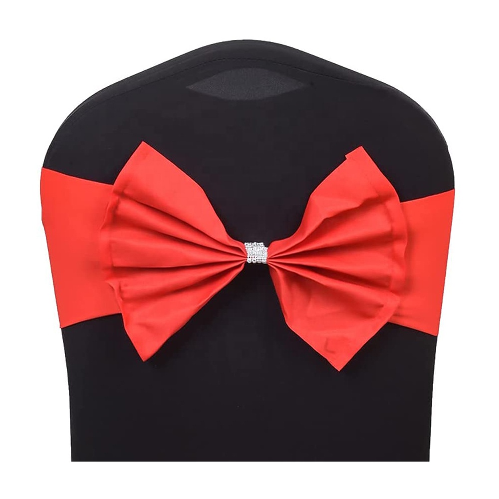 Wholesale cheap price spandex belt wedding chair bow wedding chair sashes bow
